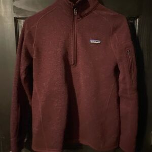 Patagonia women’s Zip-Up Sweater in Rich Burgundy